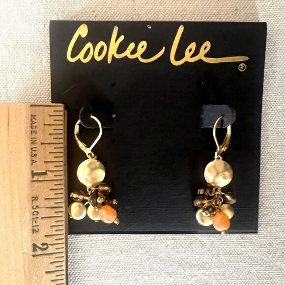 Cookie Lee Matte Gold Tone Beaded Boho Earrings - Picture 10 of 10